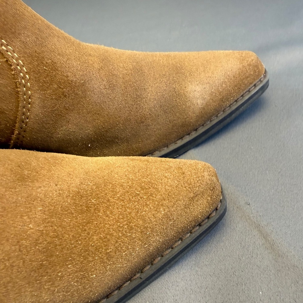 Marc Fisher LTD Halie Tan Suede Harness Western Ankle Boots BOHO Womens 9M - Picture 11 of 16
